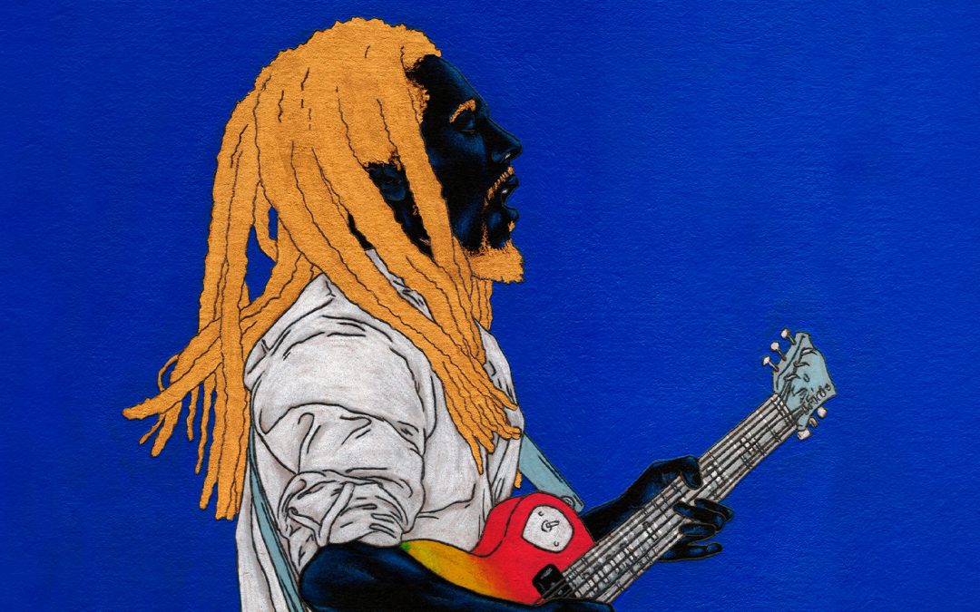 Artista visual brasileiro Emerson Rocha cria obra em homenagem a Bob Marley